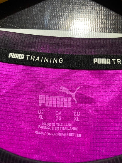 PUMA |XL| BUST 25| B47| BLACK & PINK PURPLE TIE-DYE ABSTRACT PRINT
