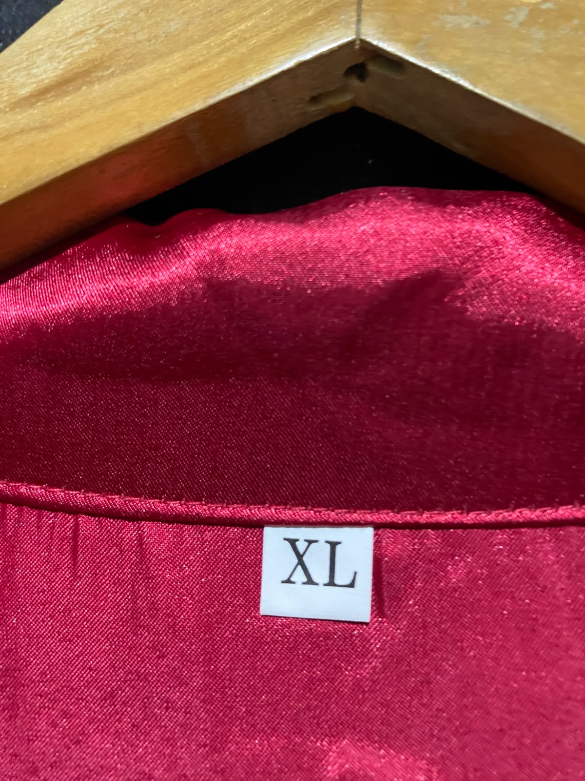 |XL| B47| SILKY RED BUTTON-DOWN LONG SLEEVE TOP & MATCHING PANTS SLEEPWEAR