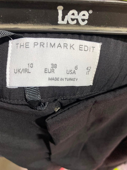THE PRIMARK EDIT |L| WAIST 30| B47| BLACK HIGH-WAISTED WIDE-LEG CARGO PANTS