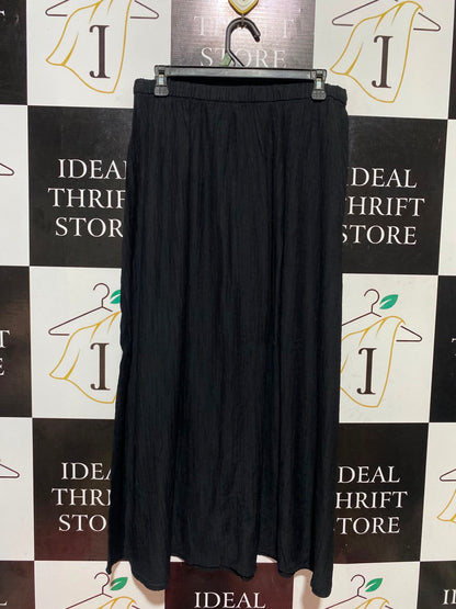 PRIMARK |L| WAIST 30| B47| WOMEN'S BLACK CRINKLE MAXI SKIRT