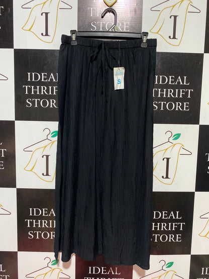 PRIMARK |L| WAIST 30| B47| WOMEN'S BLACK CRINKLE MAXI SKIRT