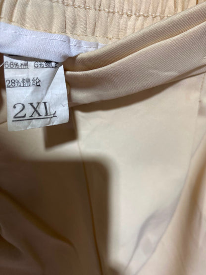 |S| WAIST 26| B47| BEIGE HIGH-WAISTED WIDE-LEG TROUSERS