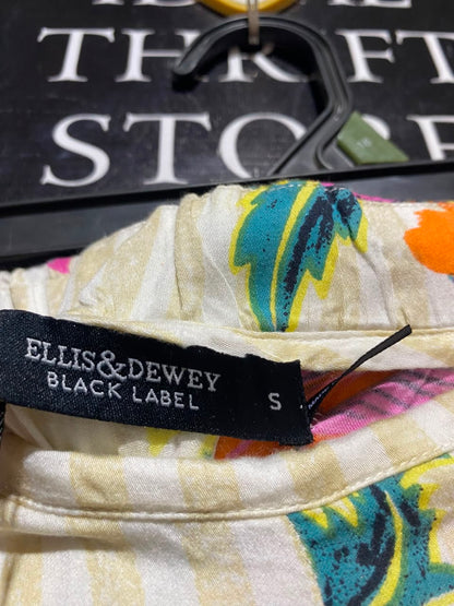 ELLIS & DEWEY |S/M| WAIST 30| B47| CREAM STRIPED TROPICAL FLORAL PRINT TROUSERS WITH TAG