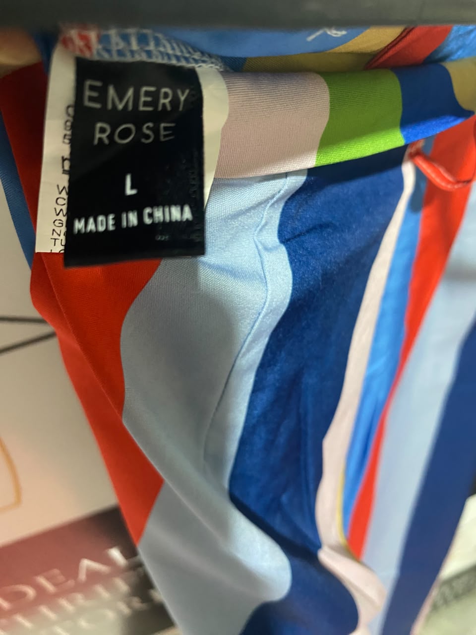 EMERY ROSE |L| WAIST 30| B47| MULTICOLOR VERTICAL STRIPED WIDE-LEG TROUSERS