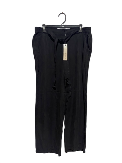 ROMAN |XL| WAIST 34| B48| CLASSIC BLACK WIDE-LEG TROUSERS WITH SELF-TIE FABRIC BELT