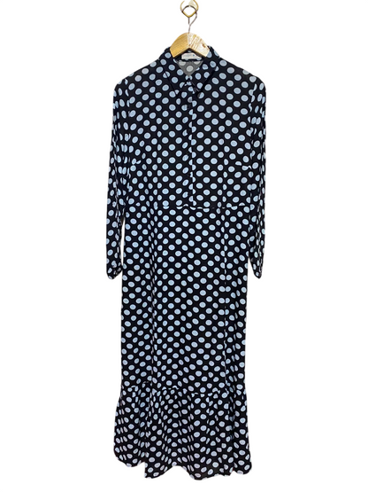 PRIMARK CARES |M| BUST 21| B49| CLASSIC POLKA DOT MAXI SHIRT DRESS WITH LONG SLEEVES