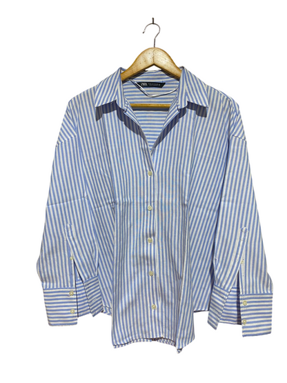 ZARA |M| BUST 22| B49| OVERSIZED LONG SLEEVE COTTON BLOUSE