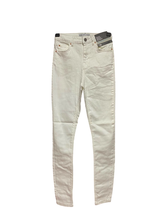 PRIMARK CARES |S| WAIST 25| B49| OFF-WHITE DENIM SLIM FIT TROUSERS