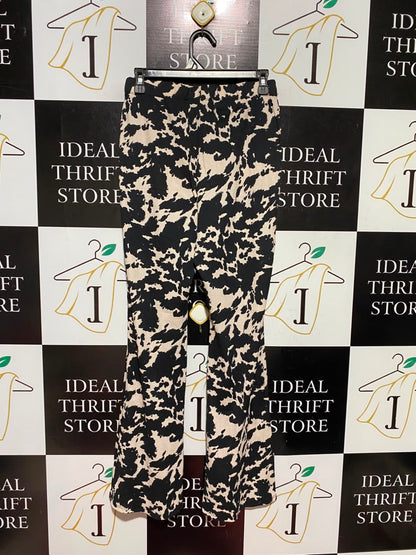 GEORGE |M| WAIST 27| B49| HIGH WAISTED BLACK AND BEIGE BELL BOTTOM TROUSERS