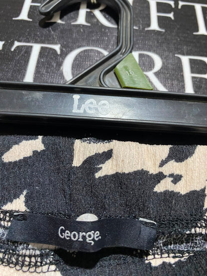 GEORGE |M| WAIST 27| B49| HIGH WAISTED BLACK AND BEIGE BELL BOTTOM TROUSERS