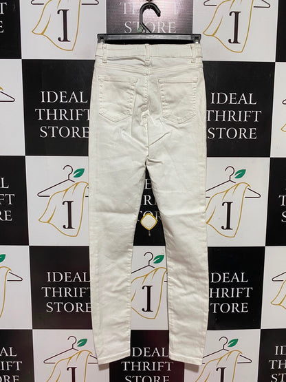 PRIMARK CARES |S| WAIST 25| B49| OFF-WHITE DENIM SLIM FIT TROUSERS