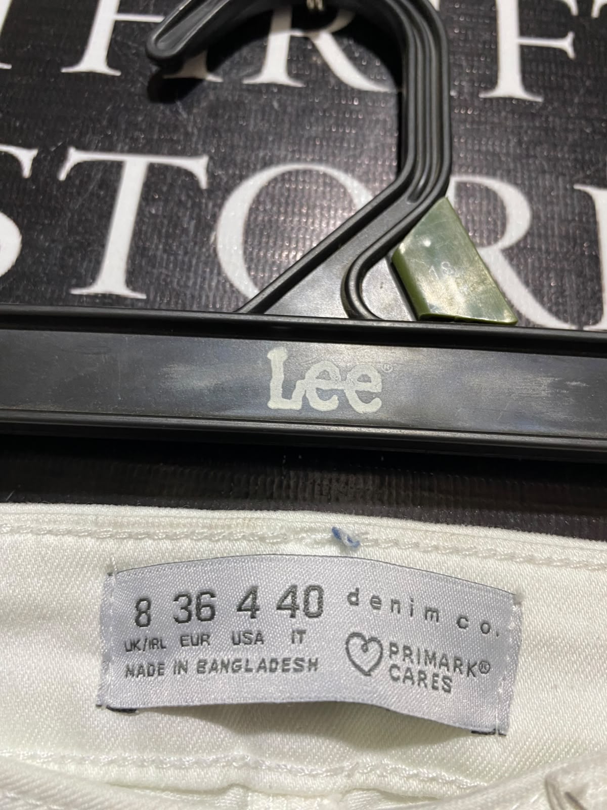 PRIMARK CARES |S| WAIST 25| B49| OFF-WHITE DENIM SLIM FIT TROUSERS