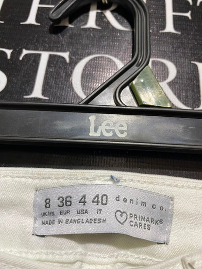 PRIMARK CARES |S| WAIST 25| B49| OFF-WHITE DENIM SLIM FIT TROUSERS