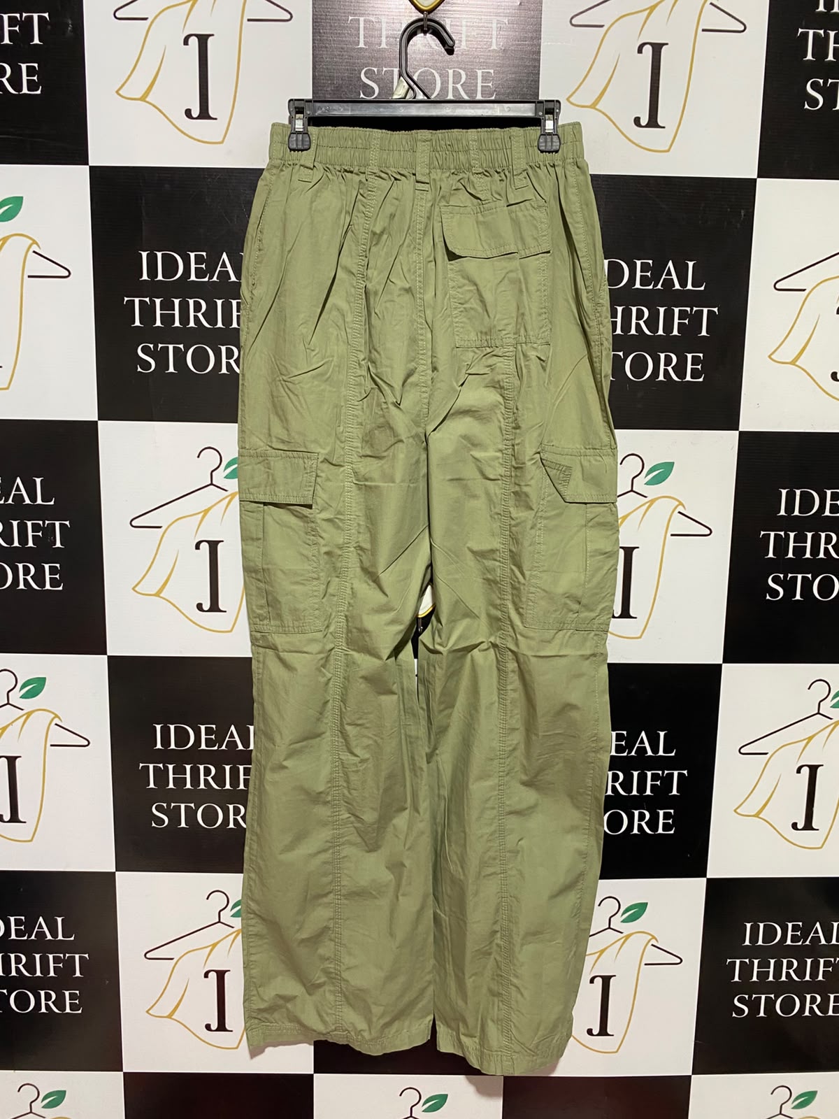 PRIMARK CARES |S| WAIST 26| B49| SAGE GREEN WIDE LEG CARGO PANTS
