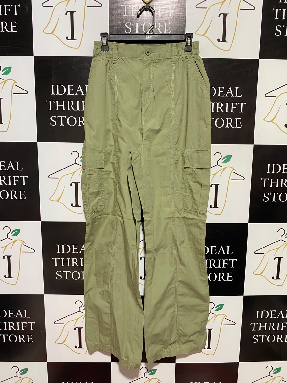 PRIMARK CARES |S| WAIST 26| B49| SAGE GREEN WIDE LEG CARGO PANTS