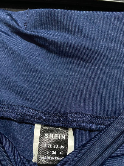 SHEIN |L| WAIST 31| B49| NAVY BLUE CROSSOVER FLARE LEGGINGS