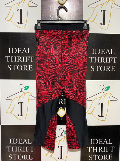 NIKE PRO |M| WAIST 25| B49| RED AND BLACK GEOMETRIC PRINT TRAINING TIGHTS