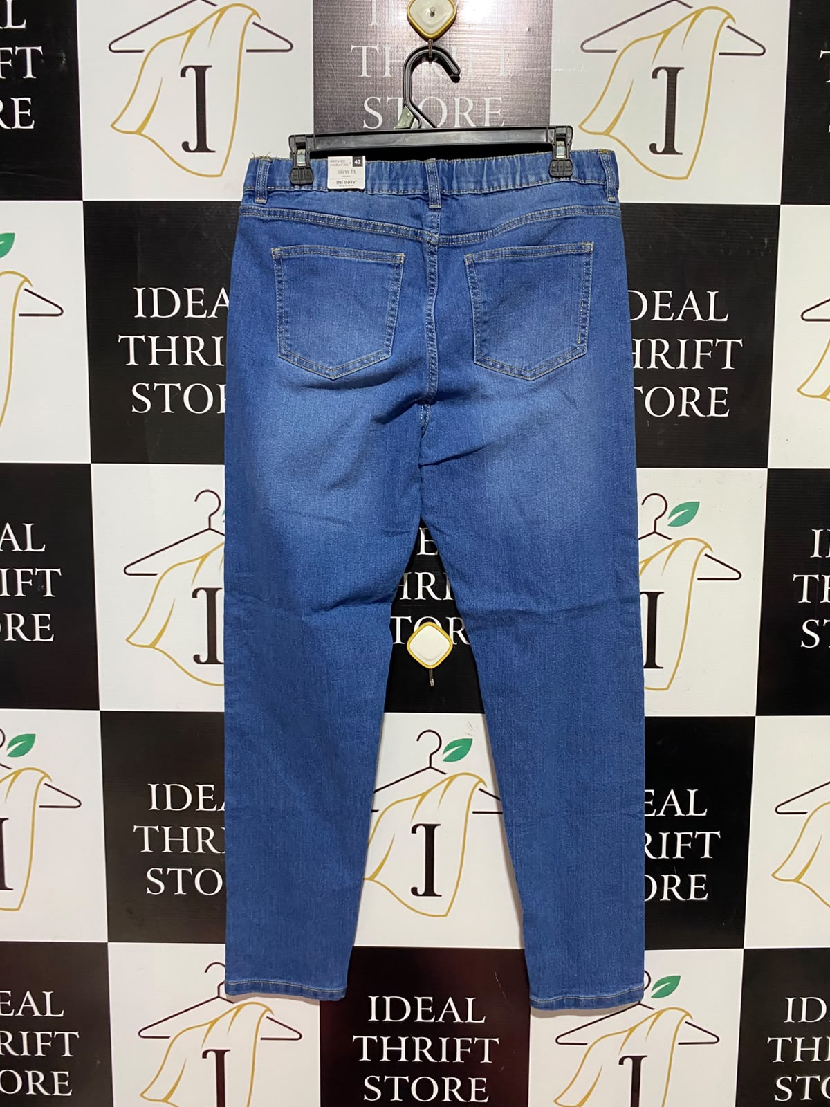INFINITY |L| WAIST 32| B49| COMFORT STRETCH SLIM FIT DENIM PULL-ON PANTS