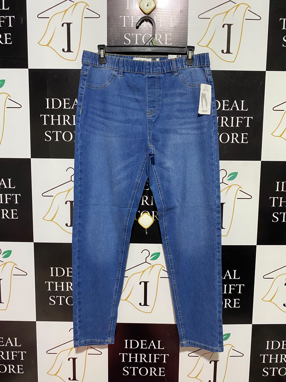 INFINITY |L| WAIST 32| B49| COMFORT STRETCH SLIM FIT DENIM PULL-ON PANTS
