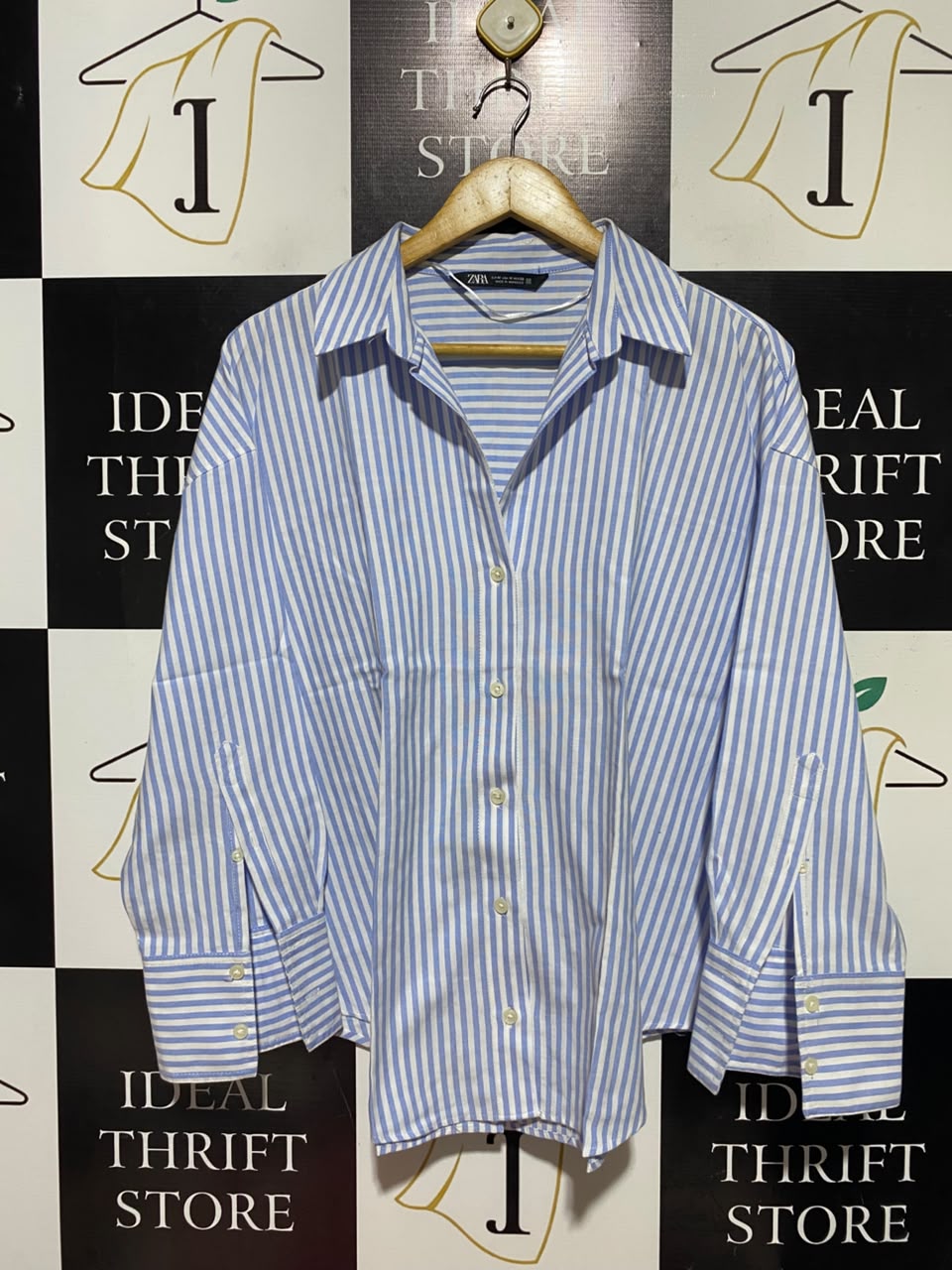 ZARA |M| BUST 22| B49| OVERSIZED LONG SLEEVE COTTON BLOUSE