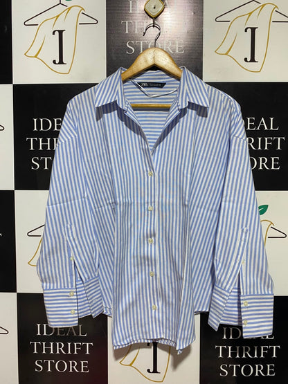 ZARA |M| BUST 22| B49| OVERSIZED LONG SLEEVE COTTON BLOUSE