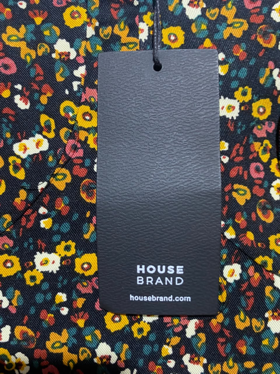 HOUSE BRAND |L| BUST 16| B49|WOMEN'S DITSY FLORAL MIDI DRESS - SQUARE NECK LONG SLEEVE SIDE SLIT BLACK CASUAL DRESS