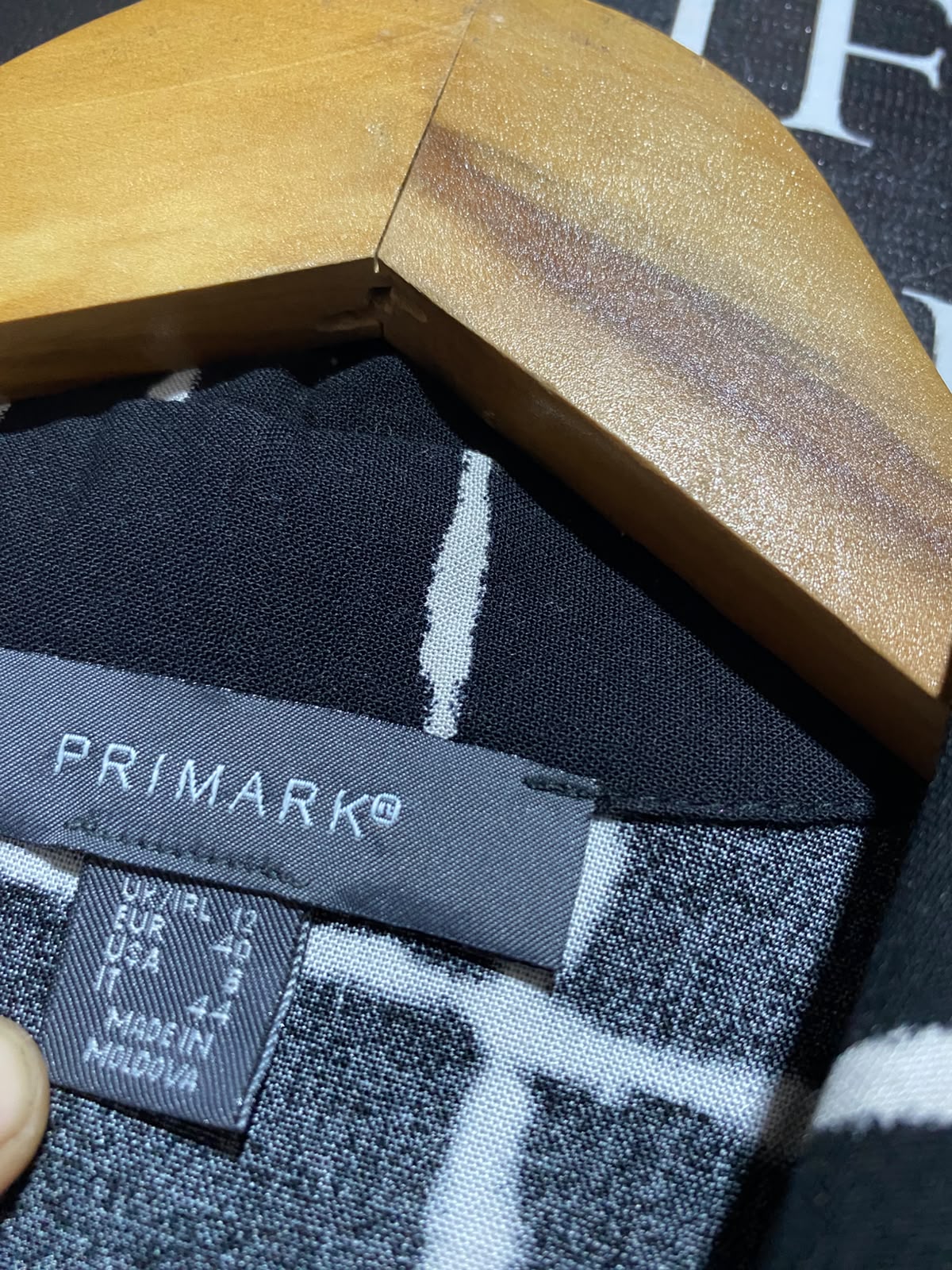 PRIMARK |M| BUST 19| B49| BLACK & WHITE GRID SHIRT DRESS - MIDI MAXI BELTED BUTTON FRONT LONG SLEEVE DRESS