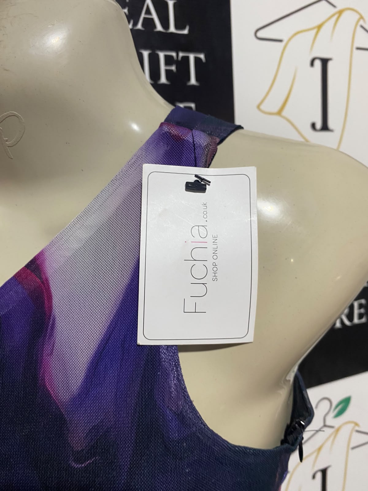 NAA NAA |S| BUST 15| B49| SULTRY ONE-SHOULDER PURPLE ABSTRACT PRINT RUCHE MINI DRESS
