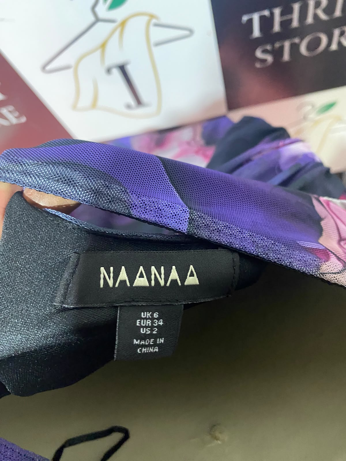 NAA NAA |S| BUST 15| B49| SULTRY ONE-SHOULDER PURPLE ABSTRACT PRINT RUCHE MINI DRESS