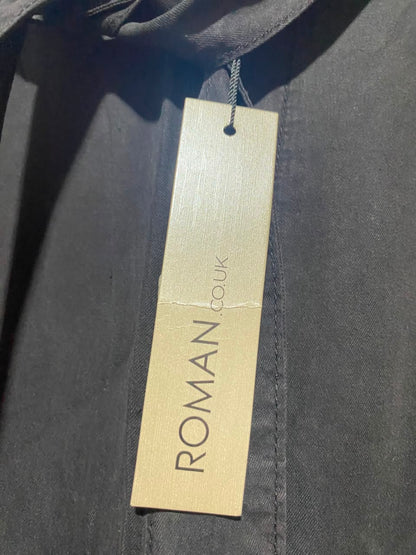ROMAN |XL| WAIST 34| B48| CLASSIC BLACK WIDE-LEG TROUSERS WITH SELF-TIE FABRIC BELT