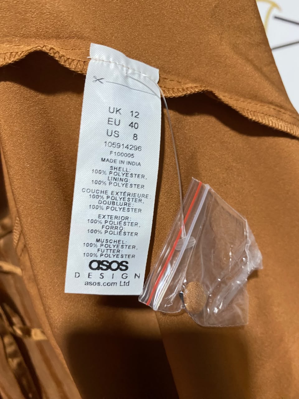 ASOS |M| BUST 18| B48| BRONZE STRIPED MAXI DRESS WITH DRAWSTRING WAIST AND LONG SLEEVES