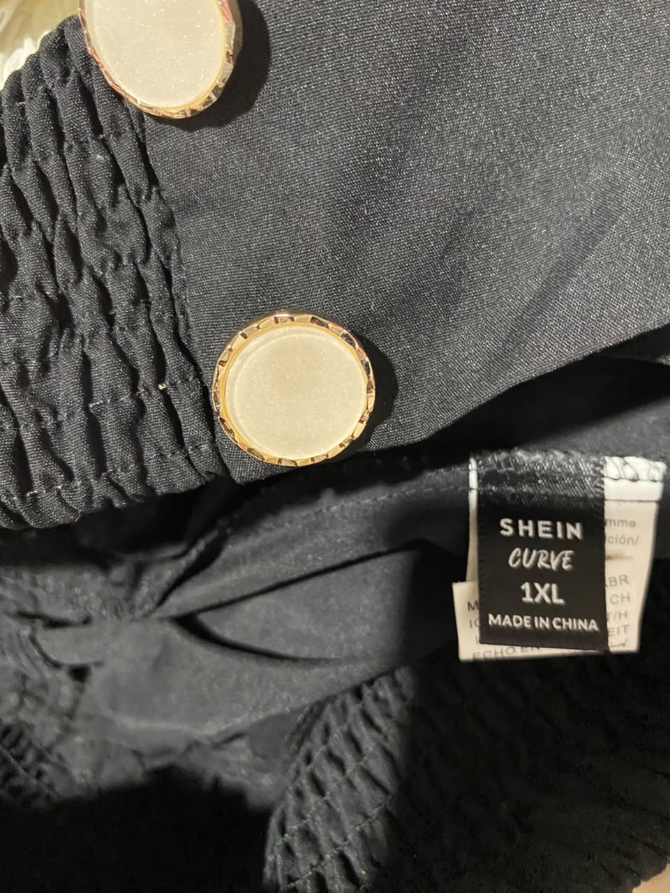 SHEIN |XL| WAIST 31| B48| CHIC BLACK HIGH-WAISTED WIDE-LEG SAILOR PANTS WITH GOLD BUTTON DETAILS
