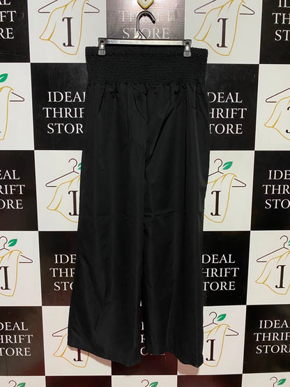 SHEIN |XL| WAIST 31| B48| CHIC BLACK HIGH-WAISTED WIDE-LEG SAILOR PANTS WITH GOLD BUTTON DETAILS