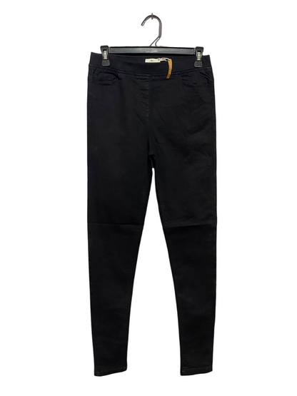 GIRL COLLECTION |M| WAIST 28| B49| SUPER STRETCH BLACK JEGGINGS - HIGH-WAISTED SKINNY FIT PULL-ON DENIM PANTS