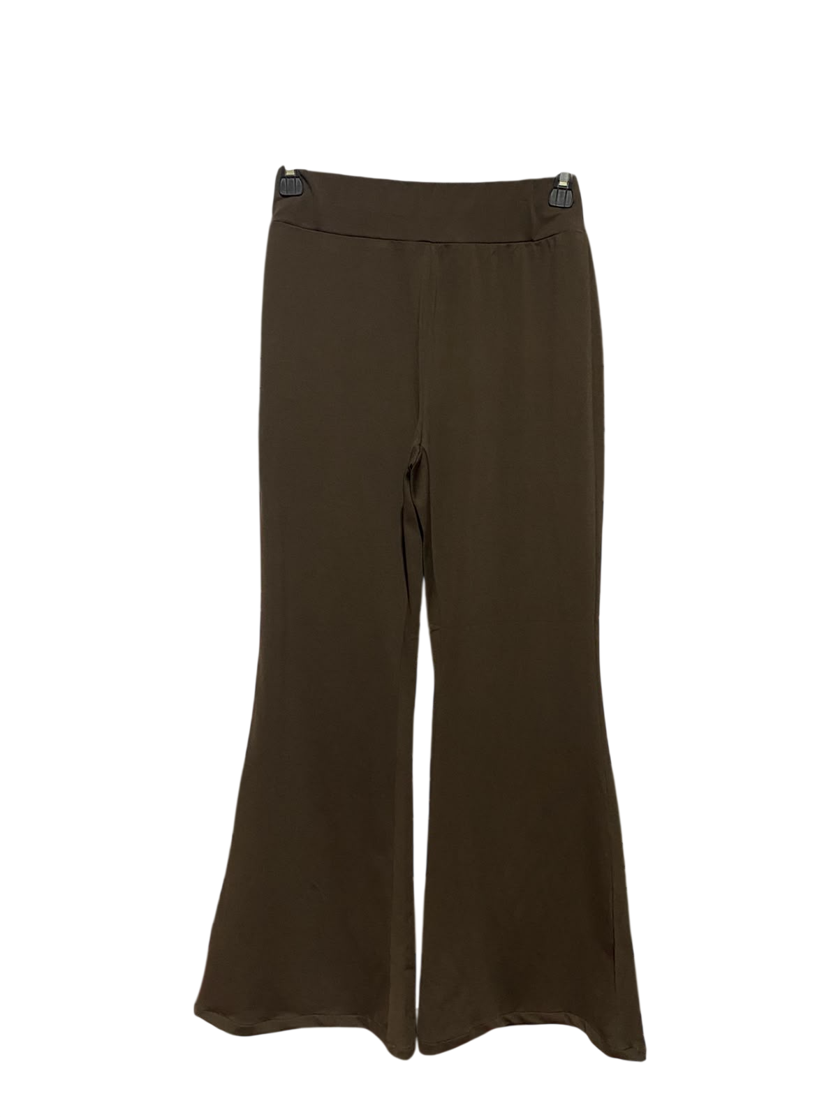 SHEIN |S| WAIST 23| B49| DARK BROWN FLARE LEG PANTS - HIGH-WAISTED STRETCHY BELL BOTTOM TROUSERS