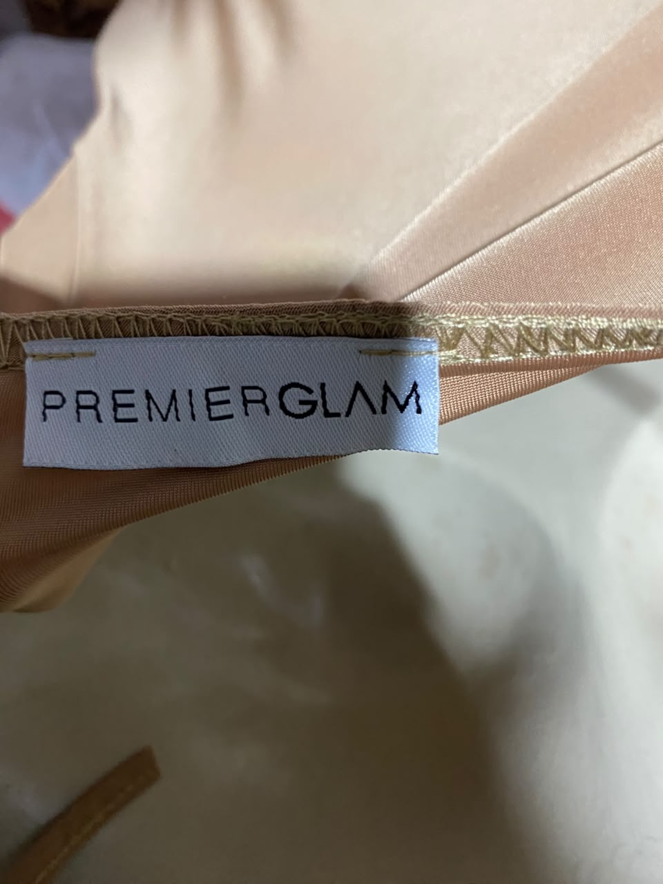 PREMIERGLAM |S| BUST 15| B50| TAN BROWN SLEEVELESS TIE-STRAP SUMMER CLUBWEAR