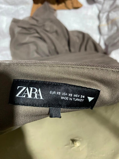 ZARA |XS| BUST 15| B50| TAUPE MAUVE SLEEVELESS STRAPPY FORMAL EVENING GOWN