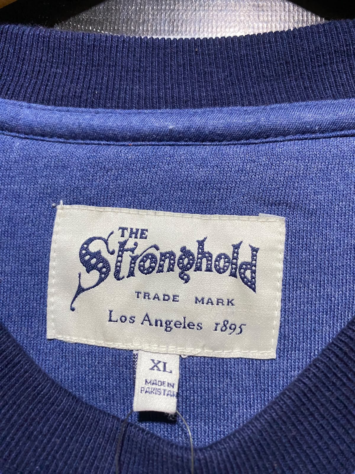 STRONGHOLD |XL| BUST 25| B50| VINTAGE-INSPIRED DENIM BLUE CREWNECK SWEATSHIRT WITH CONTRAST TRIM