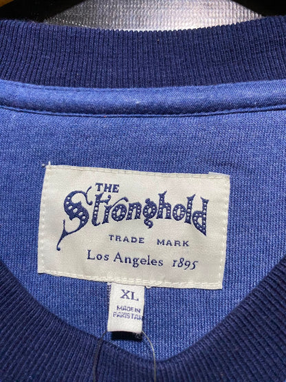 STRONGHOLD |XL| BUST 25| B50| VINTAGE-INSPIRED DENIM BLUE CREWNECK SWEATSHIRT WITH CONTRAST TRIM