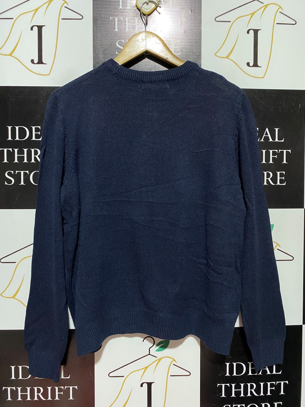 PRIMARK |L| BUST 21| B50| NAVY BLUE CHRISTMAS SWEATER WITH SANTA TEDDY BEAR GRAPHIC