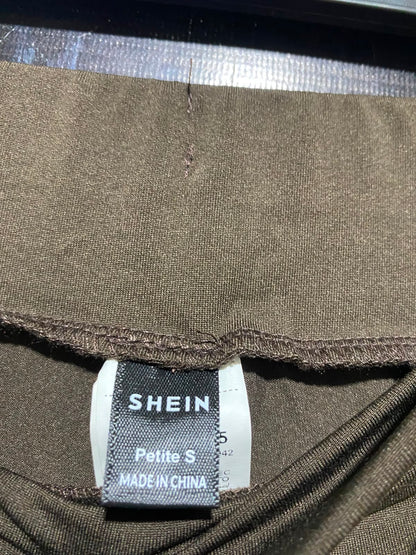 SHEIN |S| WAIST 23| B49| DARK BROWN FLARE LEG PANTS - HIGH-WAISTED STRETCHY BELL BOTTOM TROUSERS