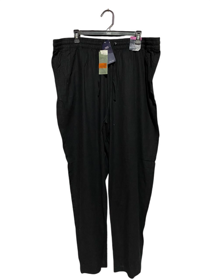 M&S |XXL| WAIST 40| B50| BLACK LINEN-RICH TAPERED ANKLE GRAZER PANTS