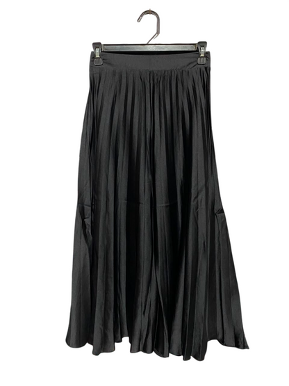NEW LOOK |XS| WAIST 24| B50| BLACK PLEATED GEORGETTE MAXI SKIRT