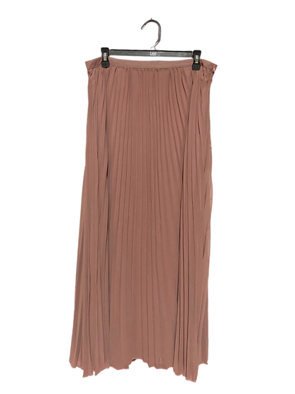 BOOHOO |L| WAIST 32| B50| DUSTY ROSE PLEATED GEORGETTE MAXI SKIRT
