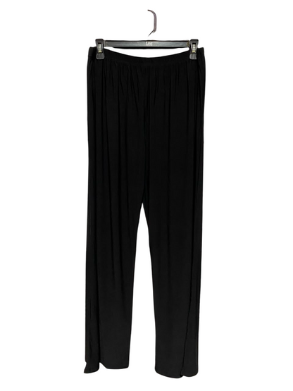 MAYESHA |L| WAIST 30| B50| BLACK ELASTIC HIGH-WAISTED RELAXED WIDE-LEG PANTS