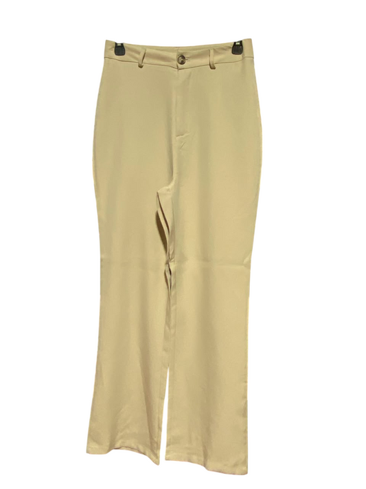 SHEIN |S| WAIST 26| B50| SAND HIGH-WAISTED TAILORED WIDE-LEG TROUSERS