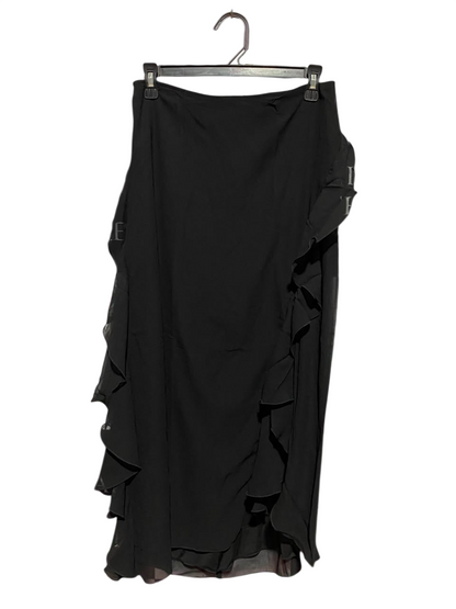 RITA ORA |M| WAIST 28| B50| BLACK RUFFLE-TRIMMED MAXI SKIRT