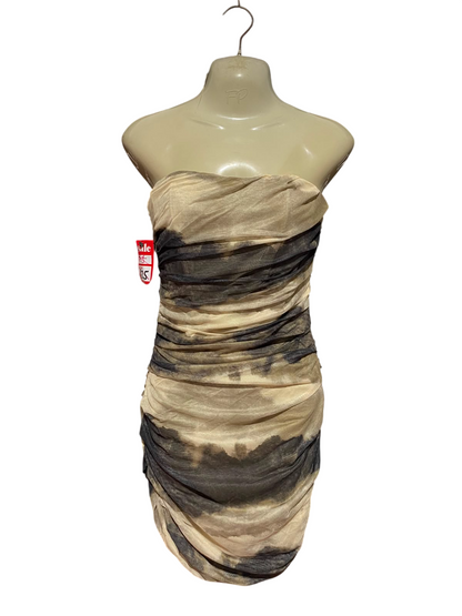 VERA & LUCK |S| BUST 15| B50| STRAPLESS RUCHED TIE-DYE BODYCON MINI DRESS