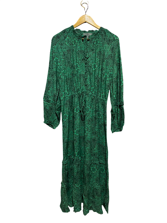 NEXT |L| BUST 20| A1| GREEN BOTANICAL FLORAL PRINT MAXI DRESS