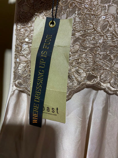 COAST |M| BUST 18| A1| CHAMPAGNE GOLD LACE BUSTIER SATIN MAXI GOWN